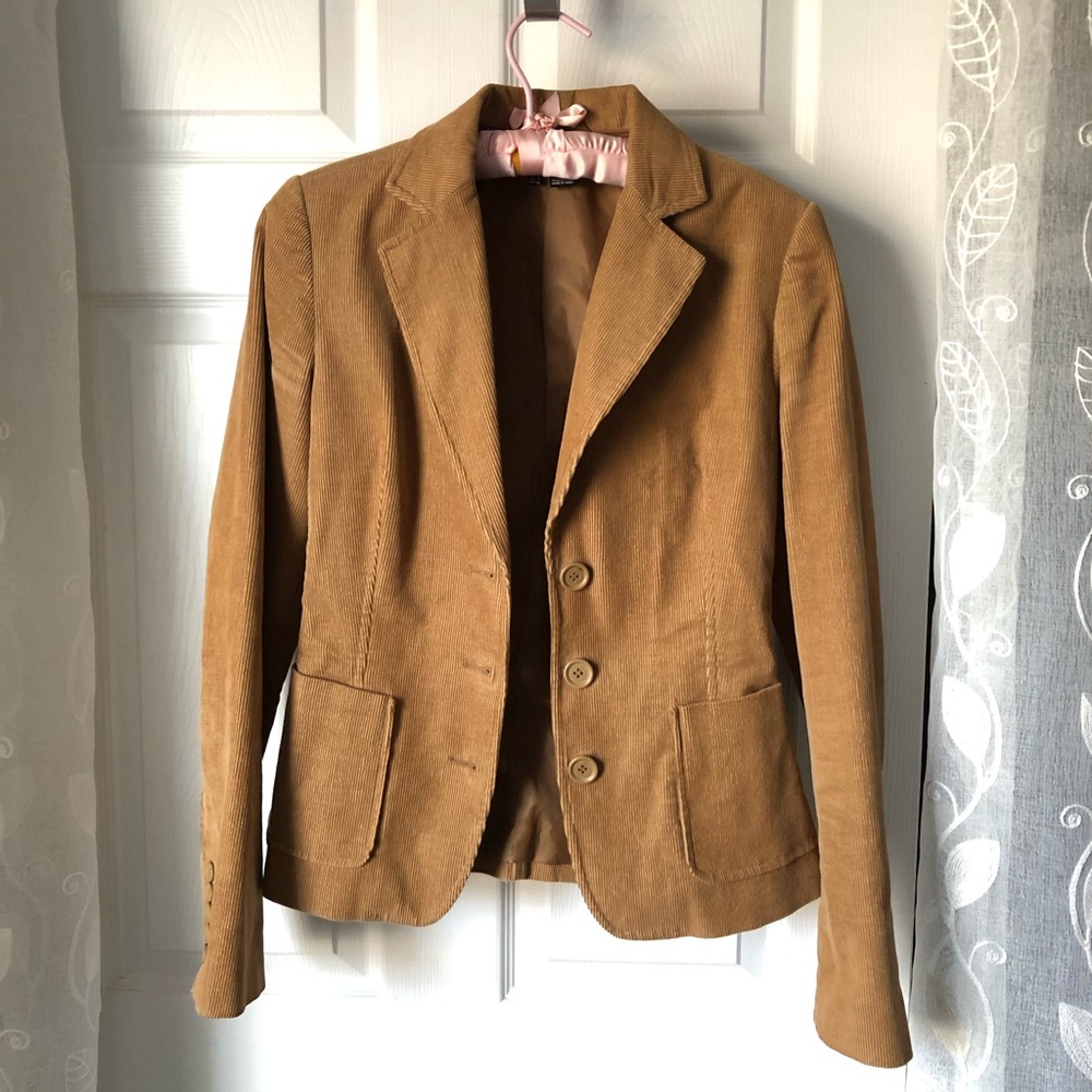 Zara Classic Corduroy Women's Blazer jacket size S 100% cotton